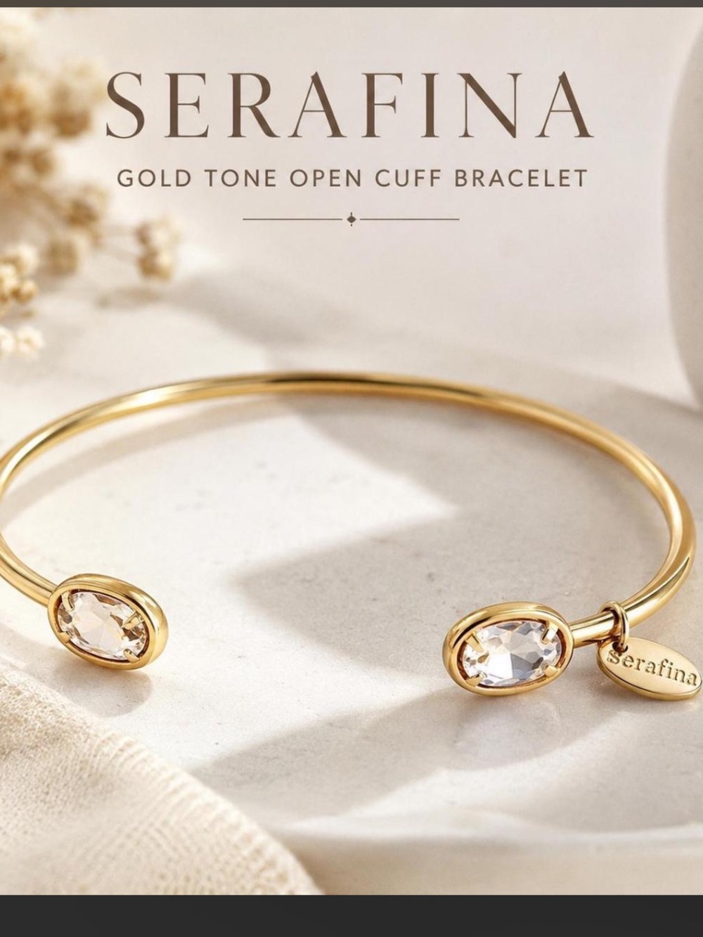 Serafina Gold Cuff with CZ accents